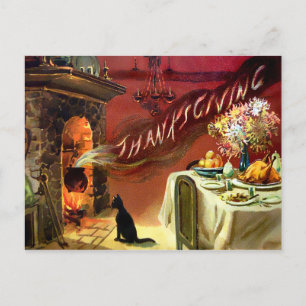 Vintage Thanksgiving Postkarte