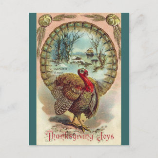 Vintage-Thanksgiving-Pute-Postkarte Feiertagspostkarte