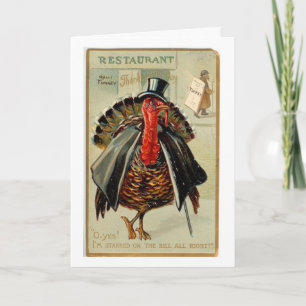 Vintage - Thanksgiving-Puter ist ein Star, Feiertagskarte