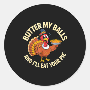 Vintage-Thanksgiving-Schmetterlinge Auf Meinem Hin Runder Aufkleber