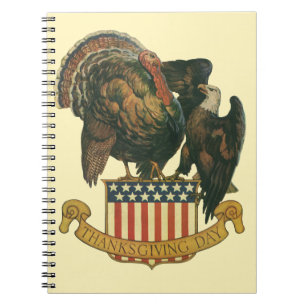 Vintage Thanksgiving Truthahn, Adler, amerikanisch Notizblock