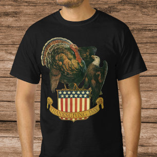 Vintage Thanksgiving Truthahn, Adler, amerikanisch T-Shirt