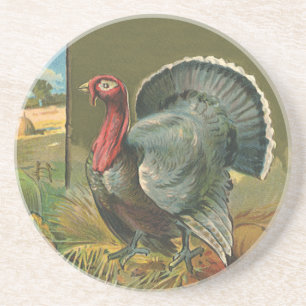 Vintage Thanksgiving, Truthahn auf dem Bauernhof Getränkeuntersetzer