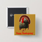 Vintage-Thanksgiving-Truthahn Button (Vorne & Hinten)