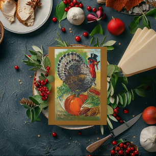 Vintage-Thanksgiving-Truthahn-Klimaänderung Karte