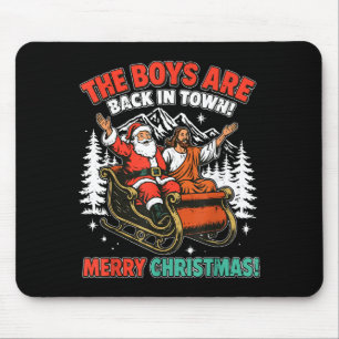 Vintage The Boys Are Back In Town Weihnachten Sant Mousepad