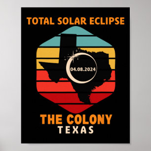 Vintage The Colony Texas Totale Sonnenfinsternis 2 Poster