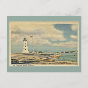 Vintage The Lighthouse, Nassau Bahamas Postkarte