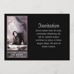 Vintage The Raven Theatralik Einladung