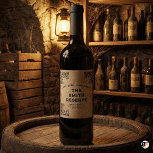 Vintage "The Smith Reserve" Personalisiertes Gealt Weinetikett