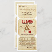 Vintage Theater-Karten-Hochzeits-Einladung Einladung (Vorne/Hinten)