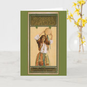 Vintage Theaterkunst auf Grußkarten Karte (Gelbe Blume)