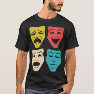 Vintage-Theatermasken - Lustiges Broadway-Drama-Ge T-Shirt