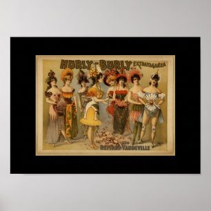 Vintage-Theaterplakate Hurly-Burly Vaudevillie Poster
