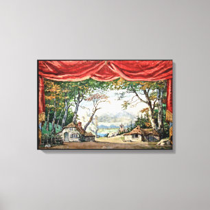 VINTAGE THEATRE BACKDROP BALLETT GISELLE CANVAS LEINWANDDRUCK