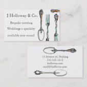 Vintage themed Cateringgeschäftskarte Visitenkarte (Vorne/Hinten)