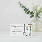 Vintage themed Cateringgeschäftskarte Visitenkarte (Stehend Vorderseite)