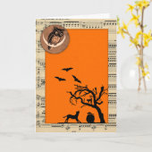 Vintage Themed Halloween-Karte Karte (Gelbe Blume)