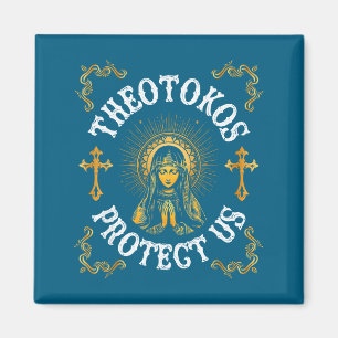 Vintage Theotokos beschütze uns orthodoxer christl Magnet