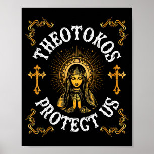 Vintage Theotokos beschütze uns orthodoxer christl Poster