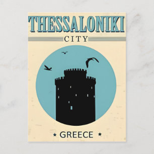 Vintage Thessaloniki Stadt Griechenland Vokation S Postkarte