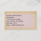 Vintage Thimble Seamstress Zulieferkarten Visitenkarte (Rückseite)