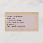 Vintage Thimble Seamstress Zulieferkarten Visitenkarte (Rückseite)