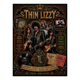 Vintage Thin Lizzy Band Tribute Wandkunstposter Poster