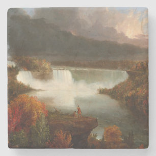 Vintage Thomas Cole Entfernte Ansicht der Niagara Steinuntersetzer
