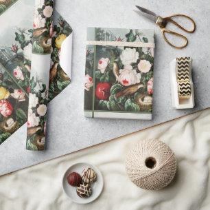 Vintage-Thornton-Rosen-Vogelnest-Kunst Geschenkpapier