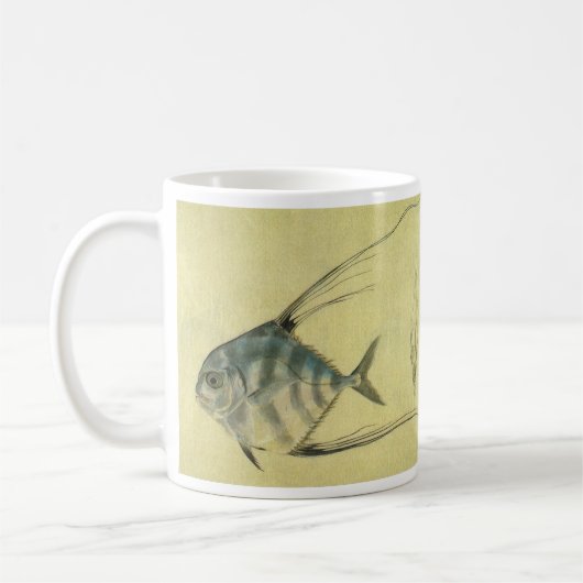 Vintage Threadfin Trevally, afrikanischer Pompano Kaffeetasse (Links)