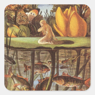 Vintage Thumbelina Märchen, Eleanor Vere Boyle Quadratischer Aufkleber