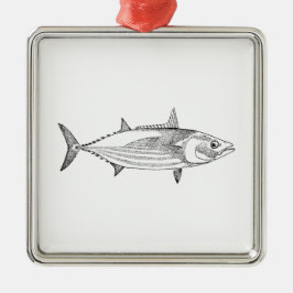 Vintage Thunfisch-Linie Kunst Ornament Aus Metall