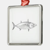 Vintage Thunfisch-Linie Kunst Ornament Aus Metall (Links)