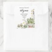 Vintage-Thym-Glasflasche Quadratischer Aufkleber (Tasche)