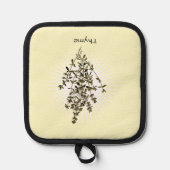 Vintage Thyme Herb Botanische Kunst Topflappen (Vorderseite)