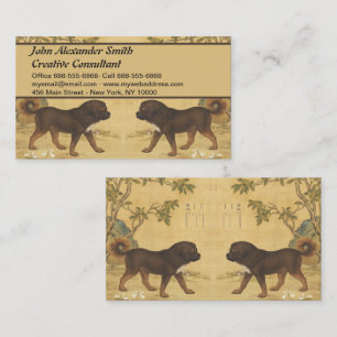 Vintage Tibet-Mastiff Kaiserliche Chinesische Kuns Visitenkarte