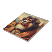 Vintage tibetische Mastiff-Hundeschminke Fliese (Seite)