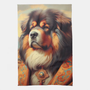 Vintage tibetische Mastiff-Hundeschminke Geschirrtuch