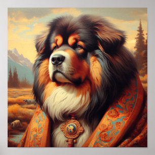 Vintage tibetische Mastiff-Hundeschminke Poster