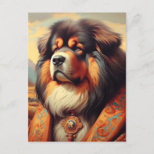 Vintage tibetische Mastiff-Hundeschminke Postkarte