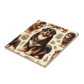 Vintage tibetische Mastiff Nahtlose Malerei Fliese (Seite)