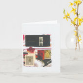 Vintage Ticket and Leaf Note Card Karte (Gelbe Blume)