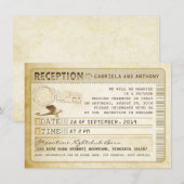 Vintage-Ticket-Empfang Einladung (Vorne/Hinten)