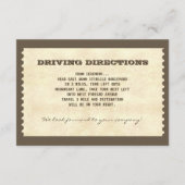 Vintage Ticket Hochzeit alten Empfang Design Begleitkarte (Rückseite)