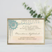 Vintage Ticket Hochzeit alten nautischen Empfang K Begleitkarte (Stehend Vorderseite)