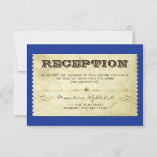 vintage Ticket Hochzeitsempfang Design Einladung