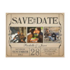 Vintage-Ticket Save-the-Date -- 3 Bilder 2.0