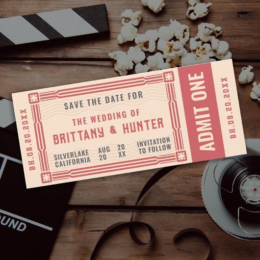 Vintage-Ticket Save-the-Date Save The Date