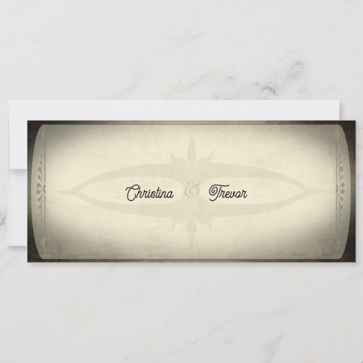 Vintage Ticket Style Wedding Invitation Einladung (Rückseite)